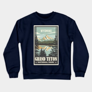 A Vintage Travel Art of the Grand Teton National Park - Wyoming - US Crewneck Sweatshirt